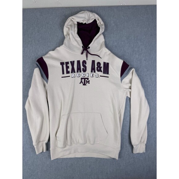 Texas A&M Aggies Embroidered Maroon And Crème Hoodie Colosseum Sz Large Men’s - Picture 1 of 6